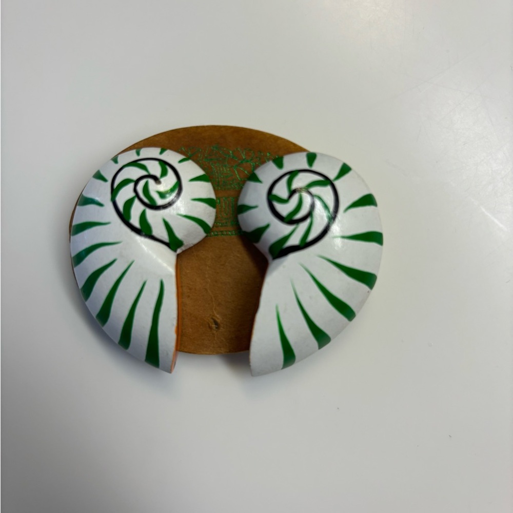 Vintage nautilus clip on earrings